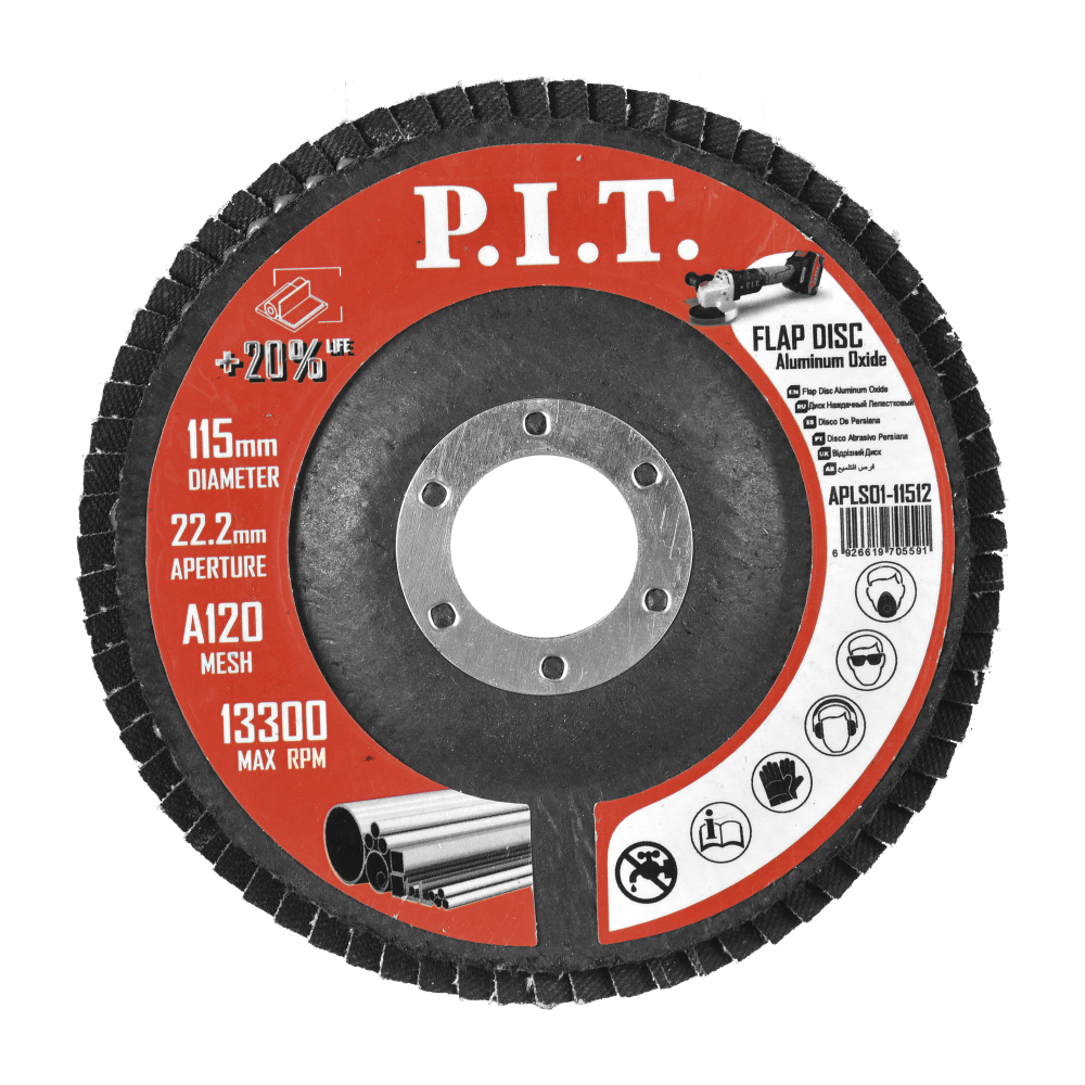 (ХОС) Круг лепестковый шлифовальный P.I.T. 115x22,2 мм, A120 (APLS01-11512)