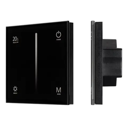Панель SMART-P6-DIM-G-IN Black (12-24V, 4x3A, Sens, 2.4G) (Arlight, IP20 Пластик, 5 лет) 034780