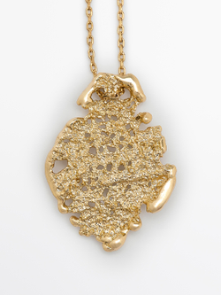 Massimo Dutti Мини-ожерелье с подвеской из кружева, золотистый