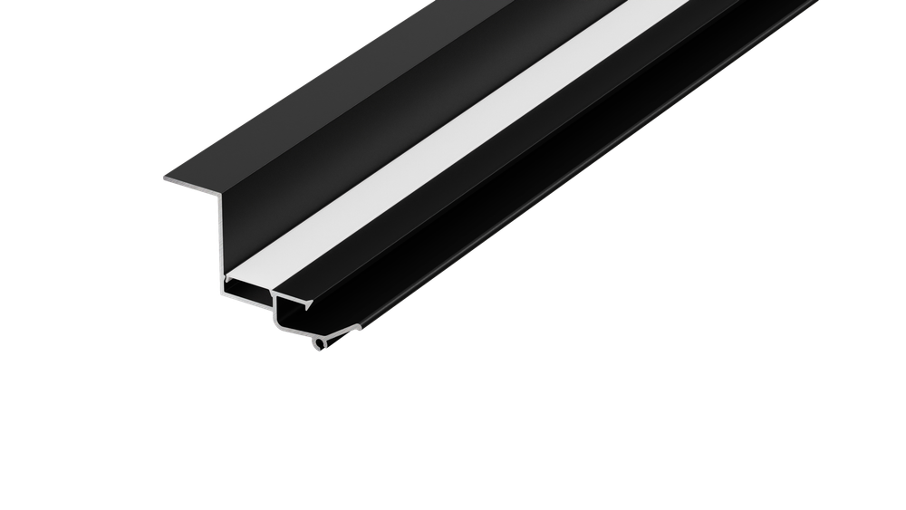 Алюм. профиль под натяжной потолок с подсветкой,  стена/потолок,  31, 2х51, 6х2000мм. В комплекте матовый экран,  черный