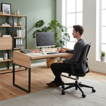 Стол компьютерный, 146х65х78, Ольтсдорф, письменный, раскладной, в стиле лофт, массив дуба, MAKOSA