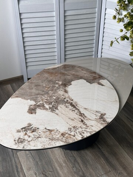 Стол М-City DISAUR Кофейный Никлас (Niklas) Pandora керамика на стекле, МДФ, темно-серый МДФ каркас