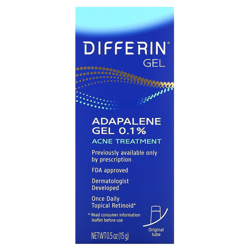 Differin, 0,1% гель с адапаленом, средство от акне, без отдушки, 15 г (0,5 унции)