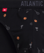 Мужские трусы слипы спорт Atlantic, набор 3 шт., хлопок, черные + графитовые + голубые, 3MP-171