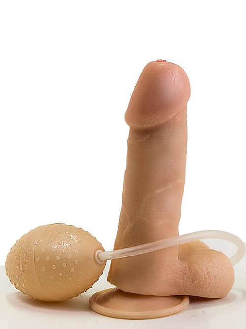 LOVETOY 15,5 см – реалистичный фаллоимитатор на присоске с грушей для эякуляции, телесный