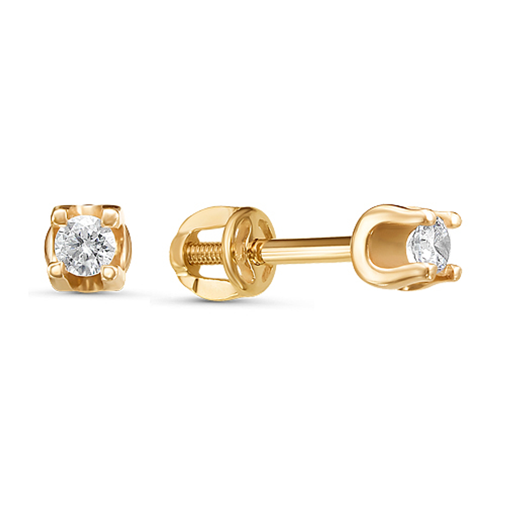 Серьги из золота с фианитами