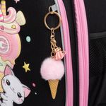 Ранец GRIZZLY анатомическая спинка, c брелоком, для девочек, "YUMMY", 36х28х20 см, RAz-586-14/1