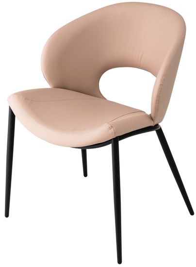 Стул Brown экокожа светло-бежевая, ножки черный металл