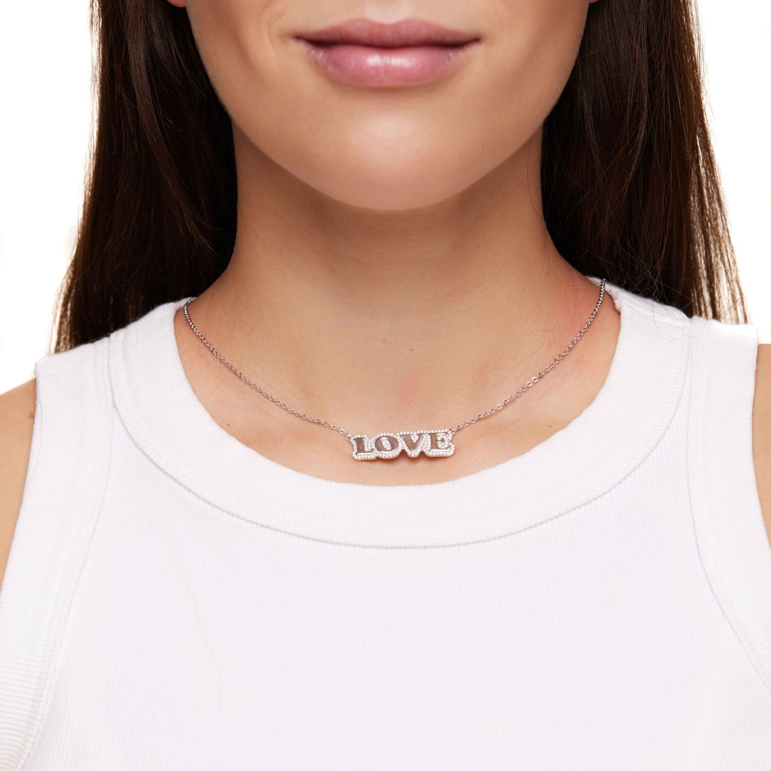 Колье Love Stamp Necklace - Silver