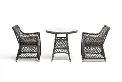 "Эспрессо-80 L" обеденная группа плетеная, цвет графит