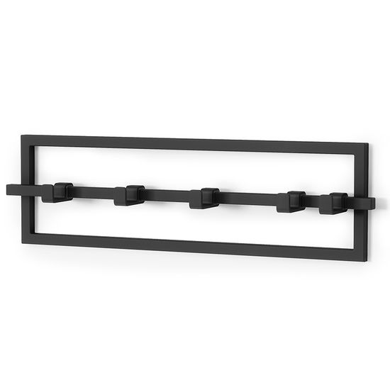 Вешалка настенная cubiko, 53 см, черная, 5 крючков