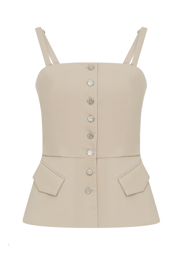 Топ приталенного силуэта (бежевый)