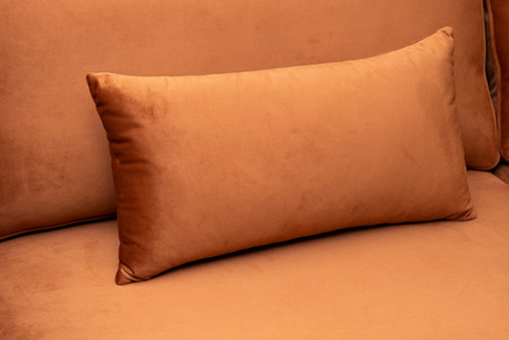 Диван трехместный Garda Decor Trevi терракотовый велюр с кантом механизм пума