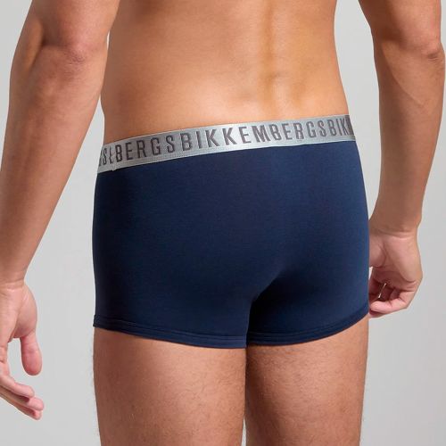 Мужские трусы боксеры темно-синие набор 2в1 Bikkembergs SILVER BKK1UTR11BI
