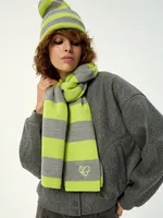 Купить Шарф Kraizy Stripes в полоску серый / лимон Шарф Kraizy Stripes в полоску серый / лимон