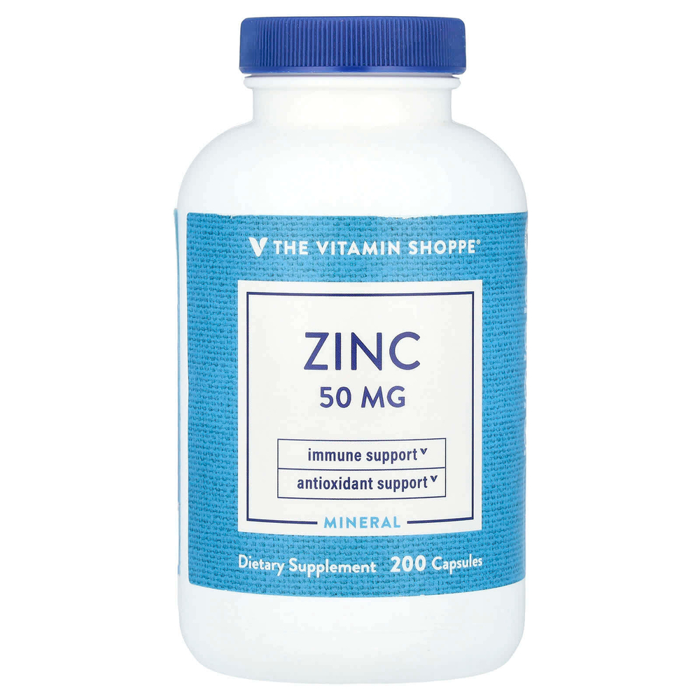 The Vitamin Shoppe, Цинк, 50 мг, 200 капсул