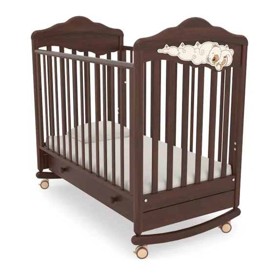 Детская кроватка-качалка Angela Bella Изабель Орех