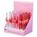 Ручка шариковая, масляная, Basir, синие чернила, серия "Love maxi", с резиновой фигуркой на брелоке, 30 шт