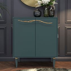 Комод Арт Колор matte Классик Голд с 2 полками Зеленый бирюзовый матовый
