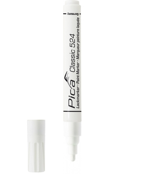 PICA-MARKER 524/52/SB Маркер строительный с крачкой белый, круглый наконечник (2-4мм), шт