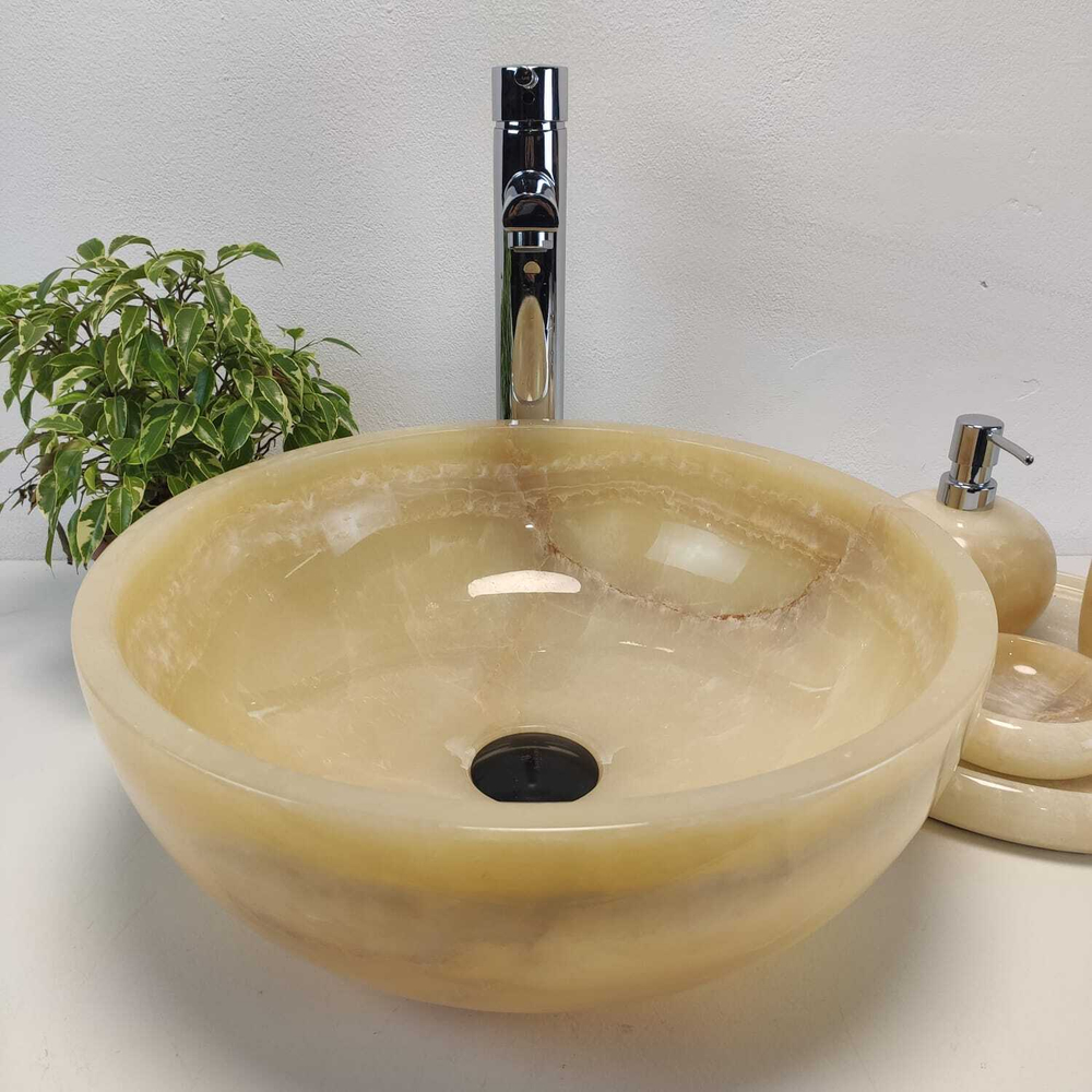 Раковина из оникса Bowl Yellow TinLip BO-61090 40*40*15