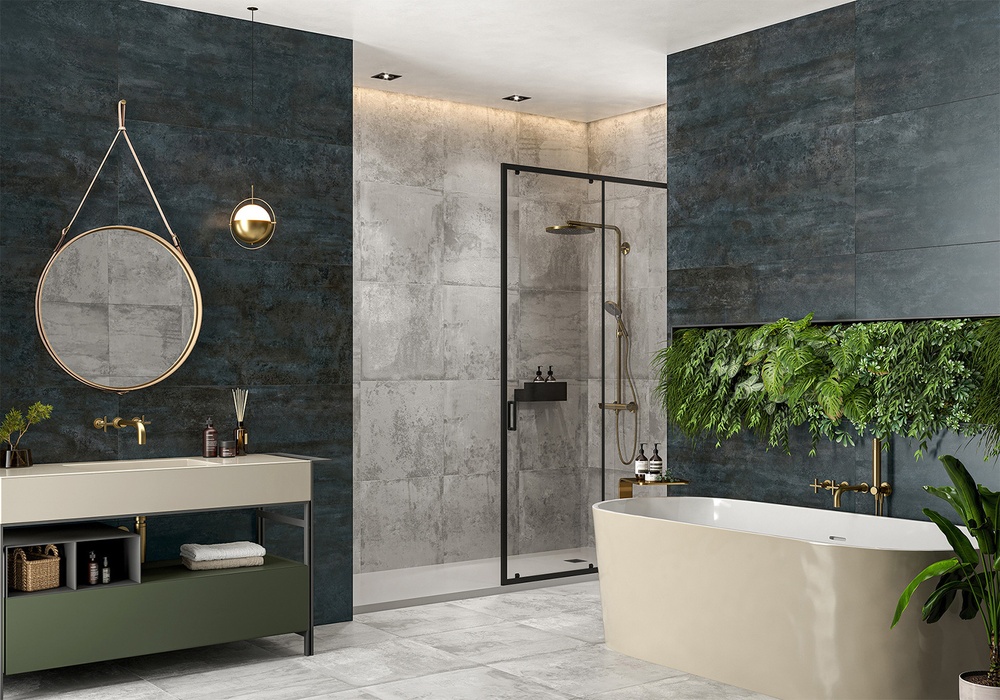 Керамогранит Alma Ceramica Oxide 60x120 см 1.44 м² лаппатированный цвет черный