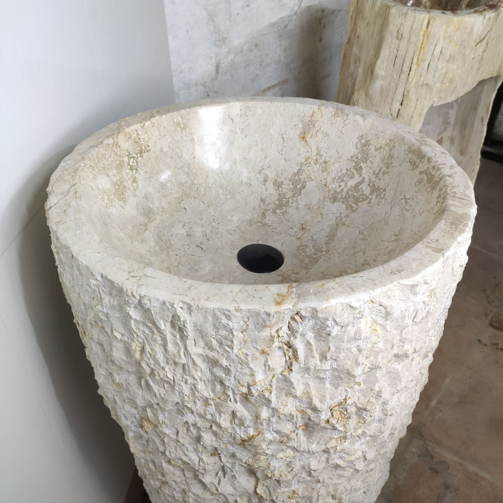 Раковина напольная из мрамора Erozy Cream MN-61496 53*53*91