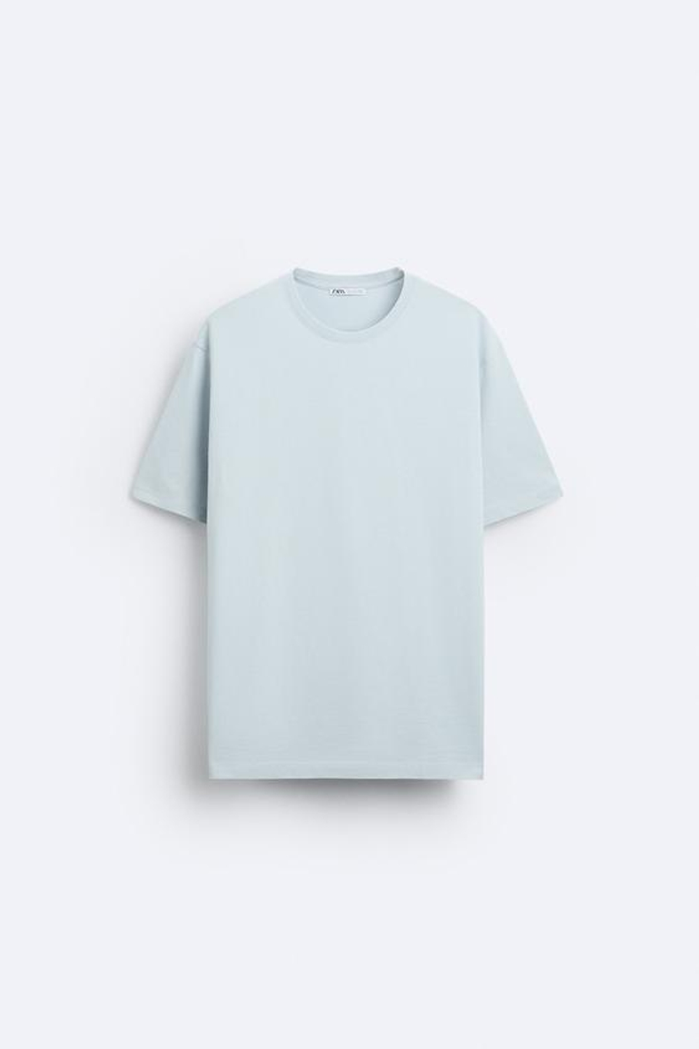 ZARA БАЗОВАЯ ФУТБОЛКА MEDIUM WEIGHT, ГОЛУБОЙ