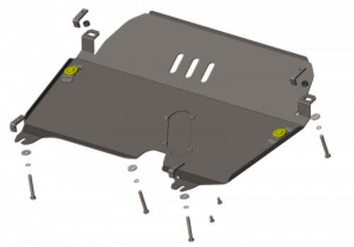 Защита картера Двигателя, КПП. 3 мм, Сталь. для Lexus RX 200t 2016-2018, Lexus RX 350 2016-2022, Toyota Highlander 2014-2020, Lexus RX 300 2016-2022 MOTODOR.15012