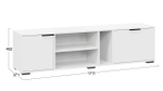 Тумба под телевизор напольная Белый Ясень 171х27х45 см