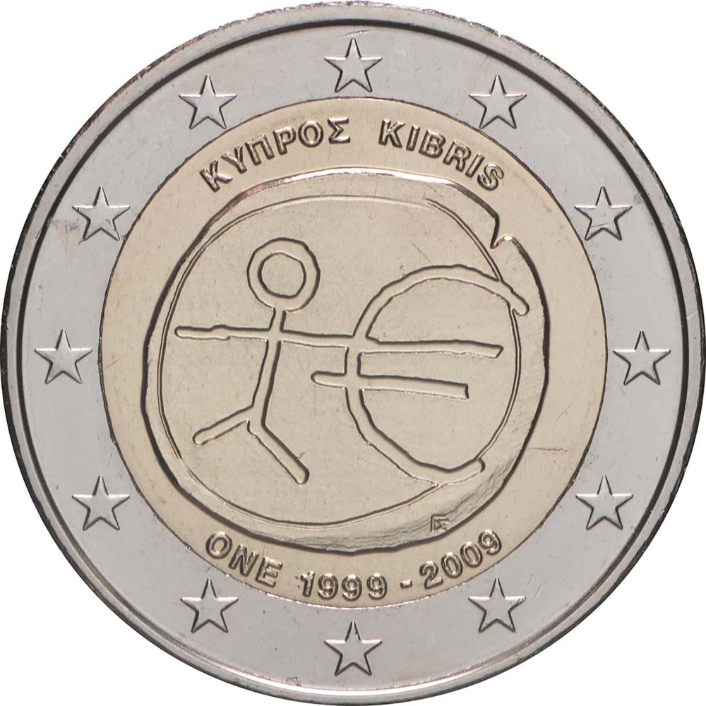 КИПР, 2009, 2 ЕВРО [БИМЕТАЛЛ] [UNC]