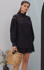 Рубашка свободного кроя с объемными рукавами (Размер: S) (Цвет: ярко-розовый)