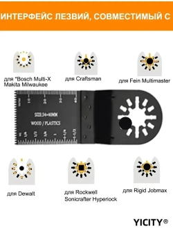 YICTIY Насадки для реноватора, набор 24шт. полотно пильное