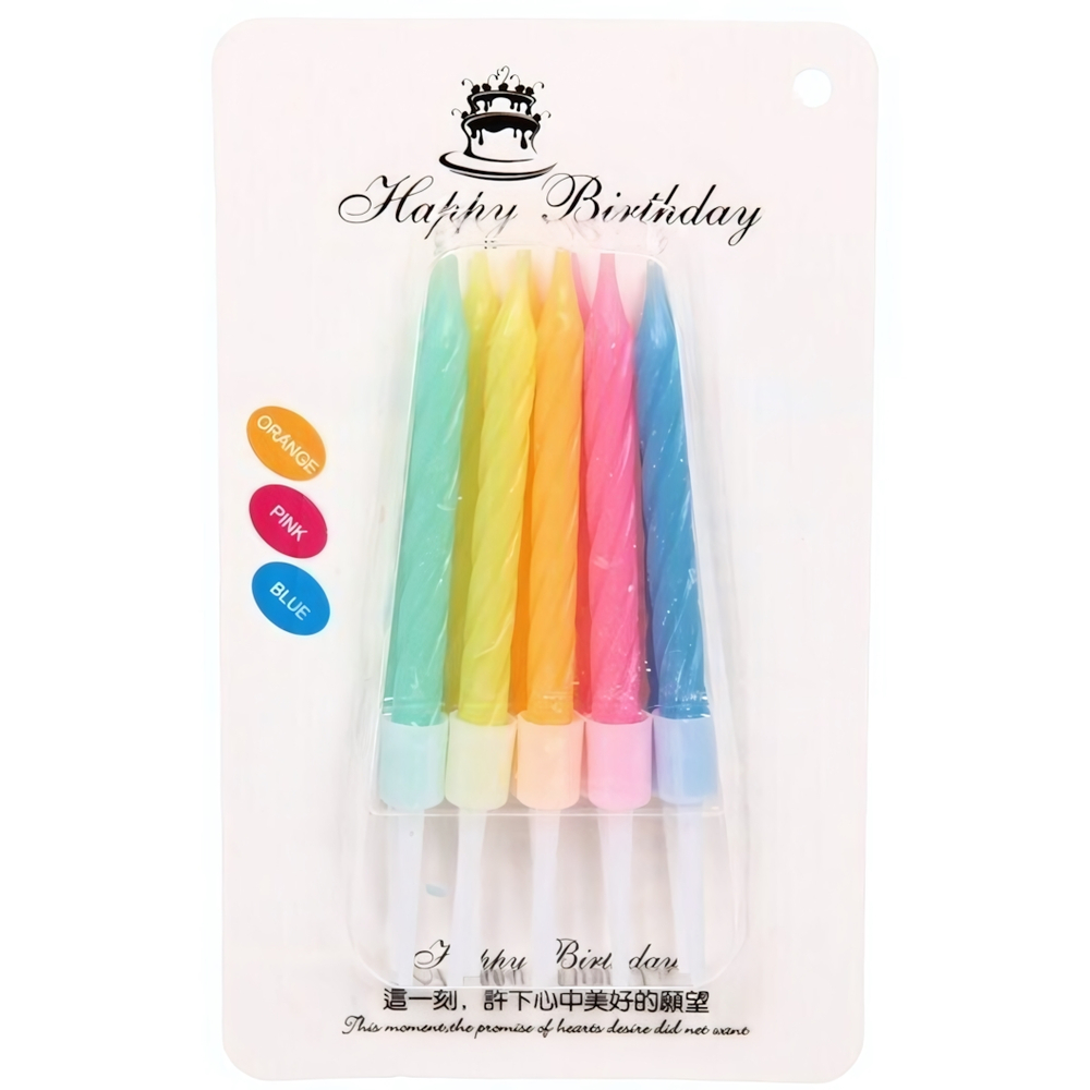 Свечи для торта»Витая нежность» 10 шт. 6 см, микс