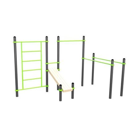 W201 Воркаут (брусья, турник, шведская стенка и наклонная скамья для пресса) ZAVODSPORTA