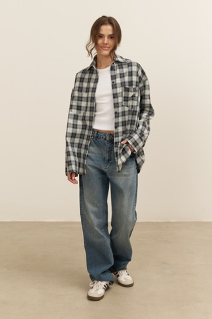 Рубашка 07, сине-белая