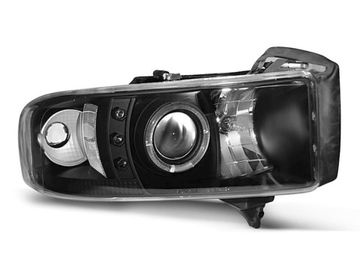 Передние фары angel eyes black для Dodge Ram 94-01