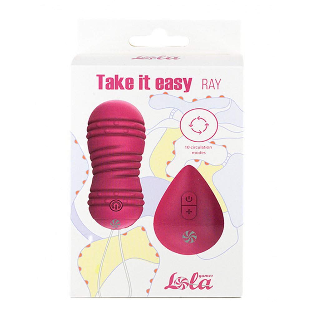 Розовые вагинальные виброшарики 8,3см с пультом ДУ Lola Games Take It Easy Ray 9021-10lola