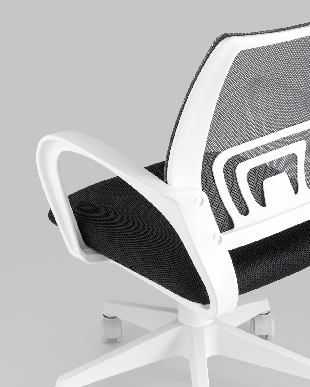 Кресло офисное TopChairs ST-BASIC-W серый крестовина пластик белый