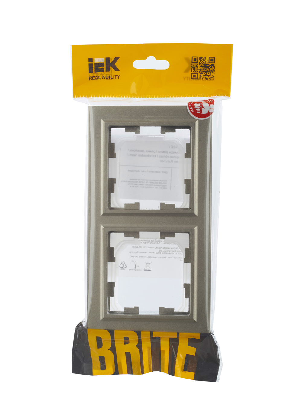 BRITE Рамка 2-местная IP44 РУ-2-БрШ-44 шампань IEK