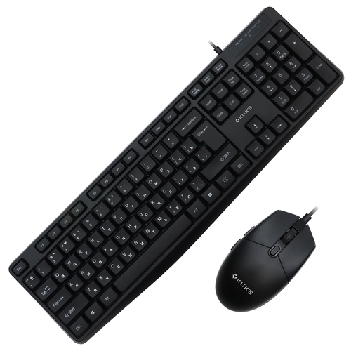Клавиатура + мышь проводная KLIKS 301KM, 8000dpi, черный, мембранная, 2м (LW-301KM)