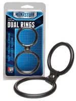 Чёрное двойное эрекционное кольцо Dual Rings Black (Цвет: черный)