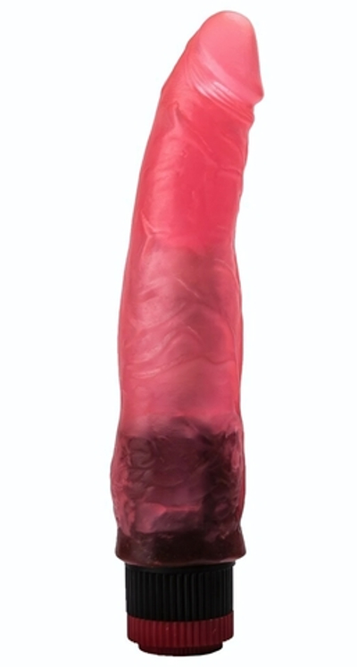 Розовый гелевый виброфаллос - 17,5 см. (Цвет: розовый)