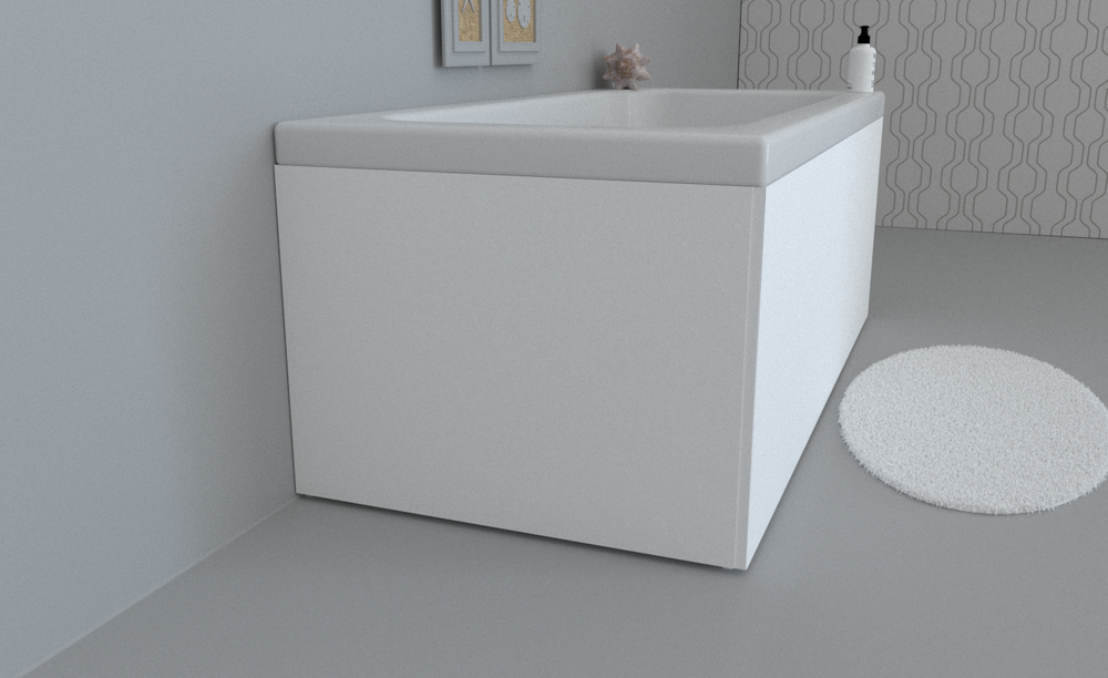 Экран для ванны торцевой левый TE-1L-201 белый матовый soft touch