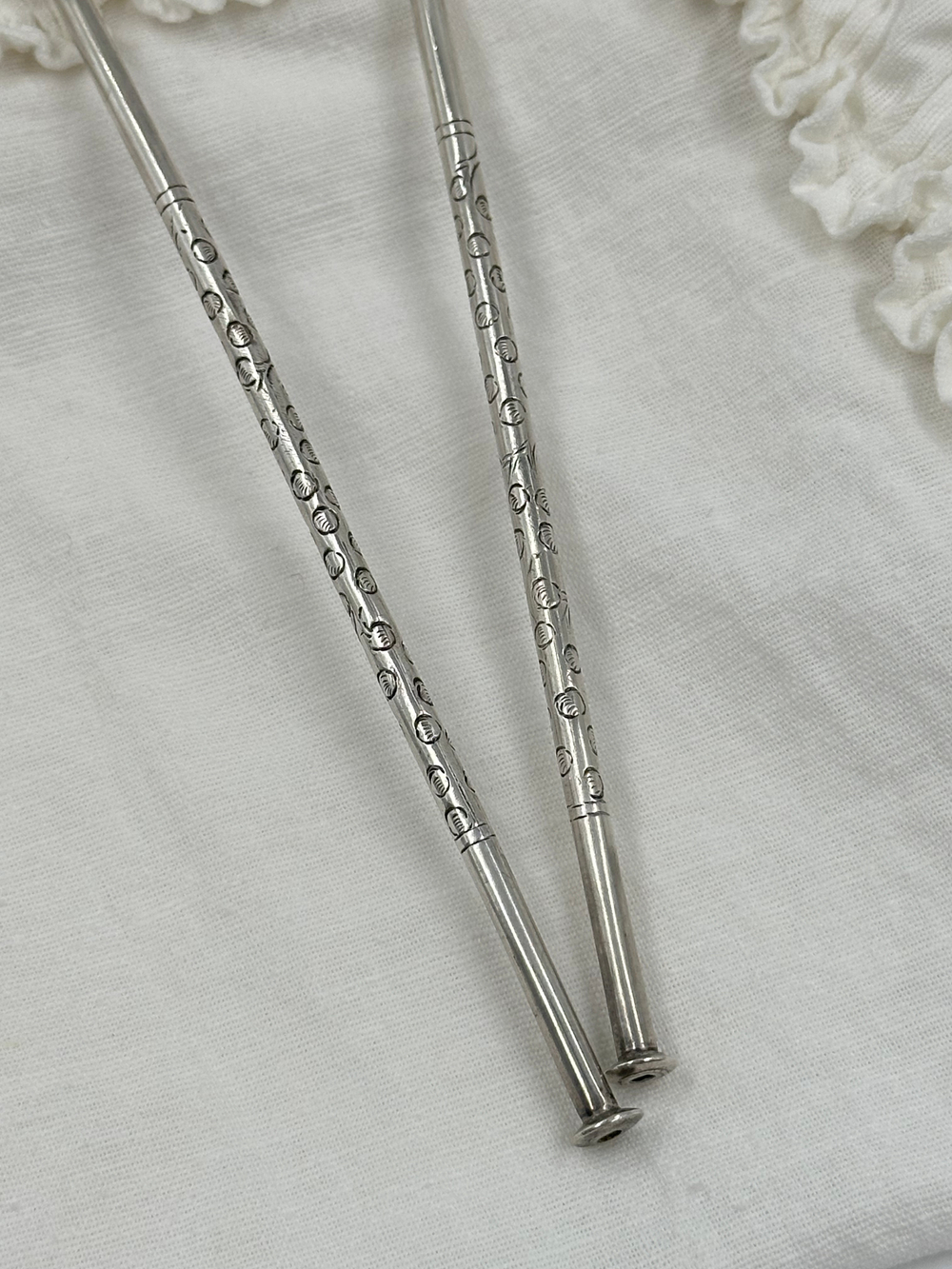 Серебряная ложка-трубочка для коктейля