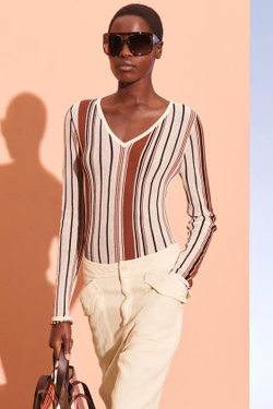 ZARA БРЮКИ СО СРЕДНЕЙ ТАЛИЕЙ ИЗ ТРИКОТАЖА, ЖЕЛТОВАТО-БЕЛЫЙ