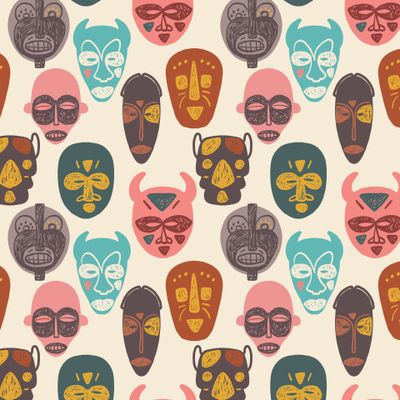 Африканские маски разноцветные от Rita Kruglova