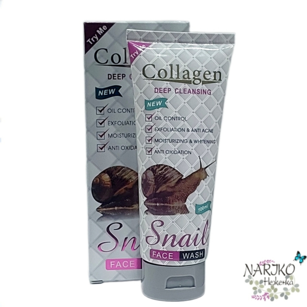 Увлажняющая пенка для умывания PEI MEI COLLAGEN SNAIL Анти-Акне с Коллагеном и экстрактом улитки, 100 мл.