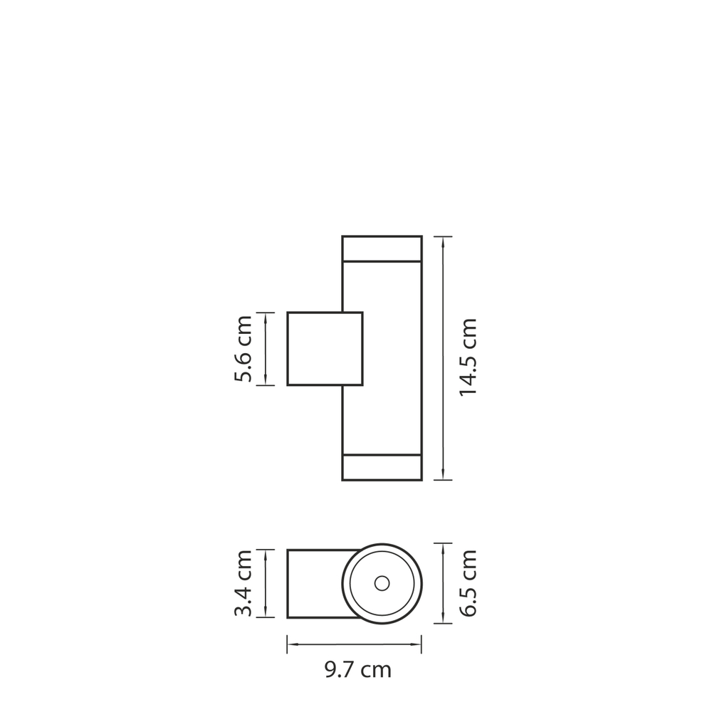 351607 Светильник PARO 2xGU10 ЧЕРНЫЙ IP65