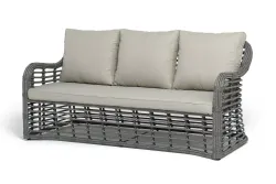 "Ницца" диван из искусственного ротанга трехместный, цвет серый